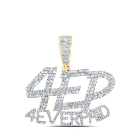 14kt Yellow Gold Men's Round Diamond 4 EVER PAID Charm Pendant - Captivating Brilliance - Splendid Jewellery