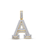 14kt Yellow Gold Men's Round Diamond A Initial Charm Pendant - Captivating Elegance - Splendid Jewellery