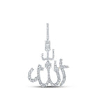 14kt Yellow Gold Men's Round Diamond Allah Islam Charm Pendant - 2 Cttw - Splendid Jewellery