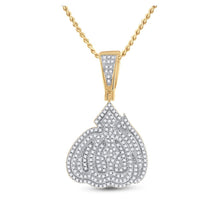 Load image into Gallery viewer, 14kt Yellow Gold Mens Round Diamond Allah Islam Charm Pendant - Captivating Divine Brilliance - Splendid Jewellery