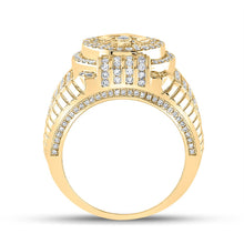 Load image into Gallery viewer, 14kt Yellow Gold Men&#39;s Round Diamond Anchor Fashion Ring - A Captivating Statement Piece - Side View