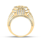14kt Yellow Gold Men's Round Diamond Anchor Fashion Ring - A Captivating Statement Piece - Side View
