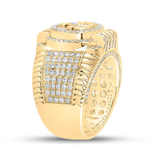 Load image into Gallery viewer, 14kt Yellow Gold Men&#39;s Round Diamond Anchor Fashion Ring - A Captivating Statement Piece - Second Side View
