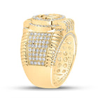 14kt Yellow Gold Men's Round Diamond Anchor Fashion Ring - A Captivating Statement Piece - Second Side View