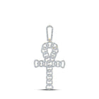 14kt Yellow Gold Men's Round Diamond Ankh Charm Pendant - A Dazzling Symbol of Style and Elegance - Splendid Jewellery