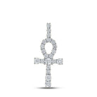 14kt Yellow Gold Men's Round Diamond Ankh Cross Charm Pendant - 1/5 Cttw | Splendid Jewellery - Splendid Jewellery