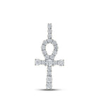 14kt Yellow Gold Men's Round Diamond Ankh Cross Charm Pendant - 1/5 Cttw | Splendid Jewellery - Splendid Jewellery