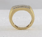 14kt Yellow Gold Men's Round Diamond Band Ring - 1-1/2 Cttw - Side View