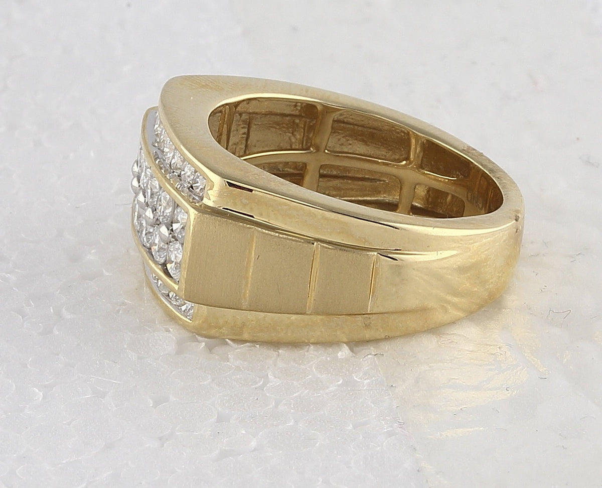 14kt Yellow Gold Men's Round Diamond Band Ring - 1 - 1/2 Cttw | Splendid Jewellery - Splendid Jewellery