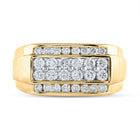 14kt Yellow Gold Men's Round Diamond Band Ring - 1-1/2 Cttw - Top View