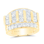 14kt Yellow Gold Men's Round Diamond Band Ring - 4 Cttw - Top View