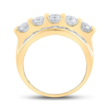 Load image into Gallery viewer, 14kt Yellow Gold Men&#39;s Round Diamond Band Ring - 4 Cttw - Side View