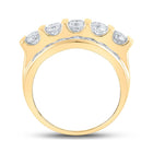 14kt Yellow Gold Men's Round Diamond Band Ring - 4 Cttw - Side View