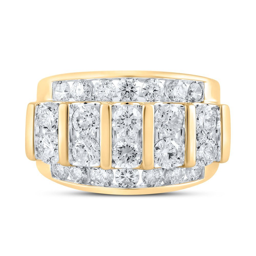 14kt Yellow Gold Men's Round Diamond Band Ring - 4 Cttw | Splendid Jewellery - Splendid Jewellery