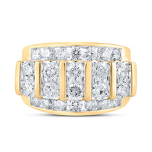 Load image into Gallery viewer, 14kt Yellow Gold Men&#39;s Round Diamond Band Ring - 4 Cttw - Front View
