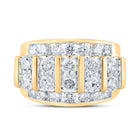 14kt Yellow Gold Men's Round Diamond Band Ring - 4 Cttw - Front View
