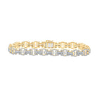 14kt Yellow Gold Men's Round Diamond Byzantine Link Bracelet - 3 - 3/4 Cttw - Splendid Jewellery