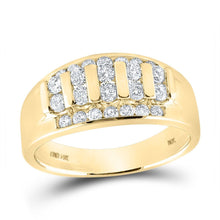 Load image into Gallery viewer, 14kt Yellow Gold Men's Round Diamond Channel - set Band Ring 1 Cttw | Exquisite Jewels - Splendid Jewellery