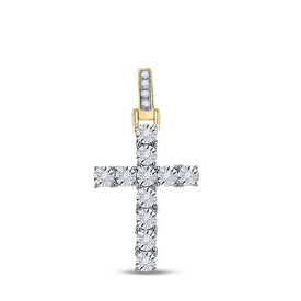 14kt Yellow Gold Men's Round Diamond Charm Pendant - 1/8 Cttw | Exquisite Jewellery - Splendid Jewellery
