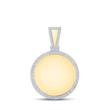 Load image into Gallery viewer, 14kt Yellow Gold Men's Round Diamond Circle Charm Pendant - 7/8 Cttw - Splendid Jewellery