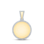 14kt Yellow Gold Men's Round Diamond Circle Charm Pendant - 7/8 Cttw - Splendid Jewellery