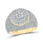 14kt Yellow Gold Men's Round Diamond Circle Cluster Ring 2 Cttw - Luxurious Brilliance - Splendid Jewellery