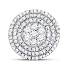 Load image into Gallery viewer, 14kt Yellow Gold Men&#39;s Round Diamond Circle Flower Cluster Ring - Captivating Brilliance - Front View
