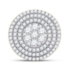 14kt Yellow Gold Men's Round Diamond Circle Flower Cluster Ring - Captivating Brilliance - Front View