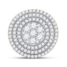 14kt Yellow Gold Men's Round Diamond Circle Flower Cluster Ring - Captivating Brilliance - Splendid Jewellery