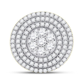 14kt Yellow Gold Men's Round Diamond Circle Flower Cluster Ring - Captivating Brilliance - Splendid Jewellery