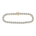 14kt Yellow Gold Men's Round Diamond Cluster Bracelet - 2 Cttw | Exquisite Jewelry - Splendid Jewellery