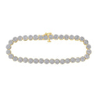 14kt Yellow Gold Men's Round Diamond Cluster Bracelet - 2 Cttw | Exquisite Jewelry - Splendid Jewellery