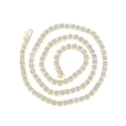 14kt Yellow Gold Men's Round Diamond Cluster Link Chain Necklace - 8.5 Ct.tw. - Splendid Jewellery