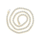 14kt Yellow Gold Men's Round Diamond Cluster Link Chain Necklace - 8.5 Ct.tw. - Splendid Jewellery