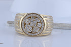 14kt Yellow Gold Men's Round Diamond Cluster Statement Ring - 2-1/5 Cttw - Front View