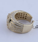14kt Yellow Gold Men's Round Diamond Cluster Statement Ring - 2-1/5 Cttw - Side View