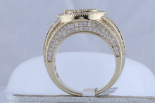 Load image into Gallery viewer, 14kt Yellow Gold Men&#39;s Round Diamond Cluster Statement Ring - 2-1/5 Cttw - Second Side View
