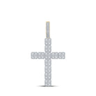 14kt Yellow Gold Men's Round Diamond Cross Charm Pendant - 1 - 1/5 Cttw | Splendid Jewellery - Splendid Jewellery