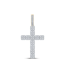 Load image into Gallery viewer, 14kt Yellow Gold Men's Round Diamond Cross Charm Pendant - 1 - 1/5 Cttw | Splendid Jewellery - Splendid Jewellery