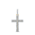 14kt Yellow Gold Men's Round Diamond Cross Charm Pendant - 2 - 1/3 Cttw | Splendid Jewellery - Splendid Jewellery