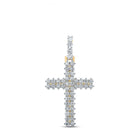 14kt Yellow Gold Men's Round Diamond Cross Charm Pendant - 2 - 1/3 Cttw | Splendid Jewellery - Splendid Jewellery