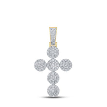 Load image into Gallery viewer, 14kt Yellow Gold Men's Round Diamond Cross Charm Pendant - 2 Cttw | Splendid Jewellery - Splendid Jewellery