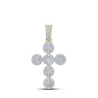 14kt Yellow Gold Men's Round Diamond Cross Charm Pendant - 2 Cttw | Splendid Jewellery - Splendid Jewellery
