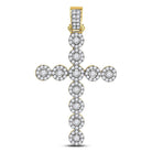 14kt Yellow Gold Men's Round Diamond Cross Charm Pendant - 2 Cttw | Splendid Jewellery - Splendid Jewellery