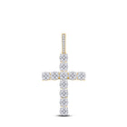 14kt Yellow Gold Men's Round Diamond Cross Charm Pendant - 2 Cttw | Splendid Jewellery - Splendid Jewellery