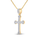 14kt Yellow Gold Men's Round Diamond Cross Charm Pendant - 7/8 Cttw - Splendid Jewellery - Splendid Jewellery