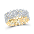 14kt Yellow Gold Men's Round Diamond Cuban Eternity Band Ring - A Dazzling Statement of Masculine Elegance - Splendid Jewellery