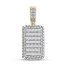 14kt Yellow Gold Men's Round Diamond Dog Tag Charm Pendant - 1 - 1/6 Cttw - Splendid Jewellery