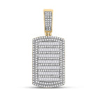 14kt Yellow Gold Men's Round Diamond Dog Tag Charm Pendant - 1 - 1/6 Cttw - Splendid Jewellery