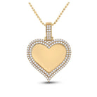 14kt Yellow Gold Men's Round Diamond Heart Picture Memory Pendant - 2 - 1/2 Cttw | Splendid Jewellery - Splendid Jewellery